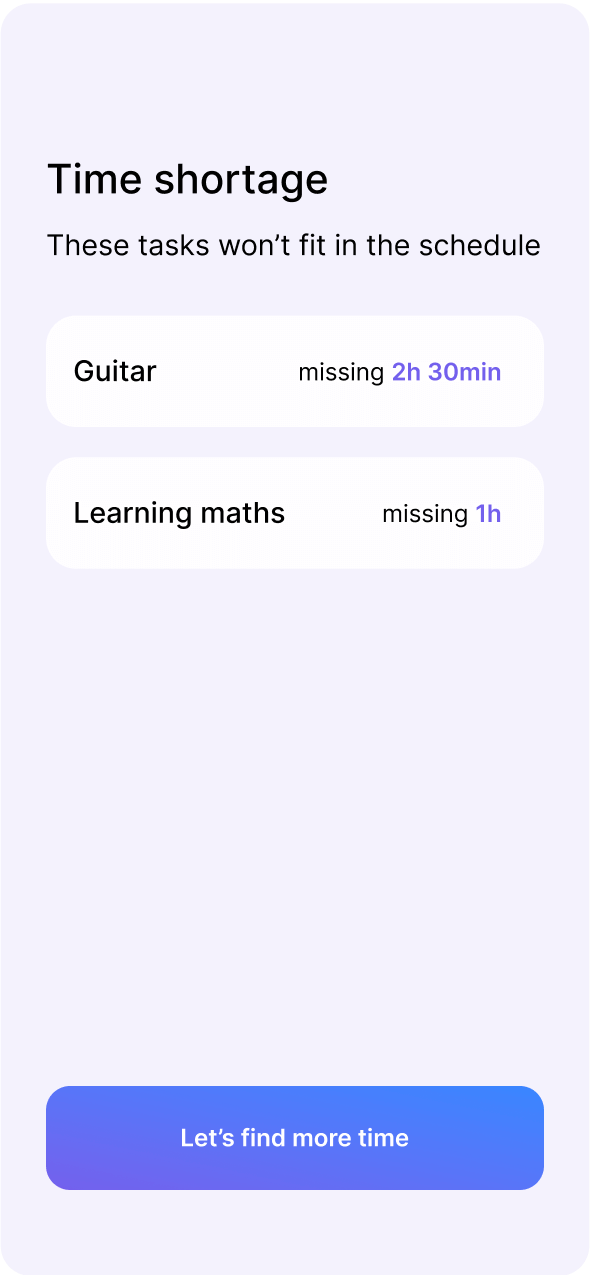 Screenshot from the Manfred app